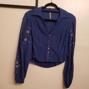 Embroidered blue blouse